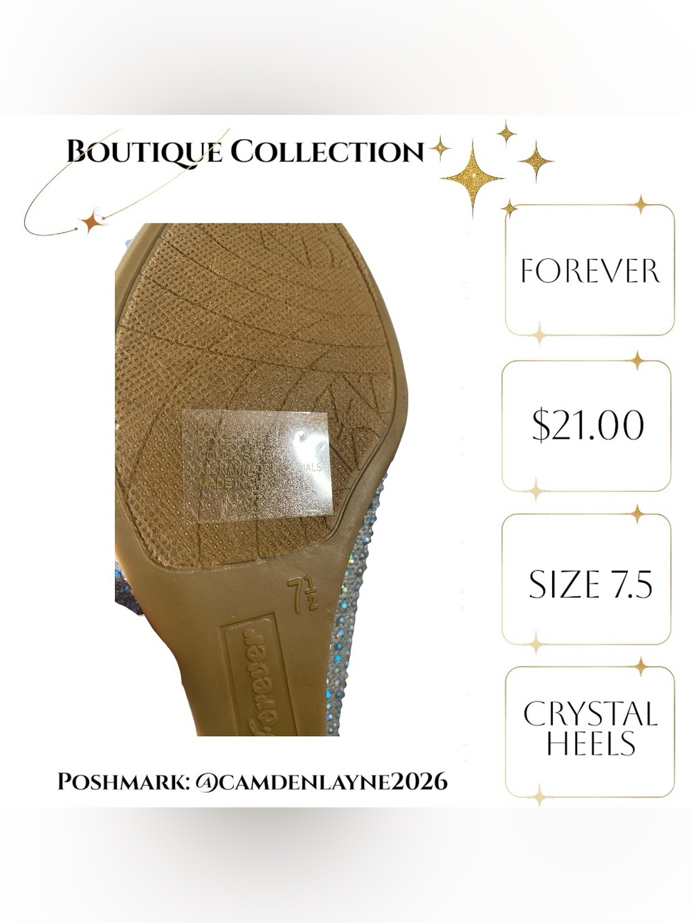 Forever Silver Crystal-Studded Wedge Heels - Picture 5 of 6